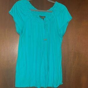 Tommy Bahama Womens Top Turquoise Blue Large